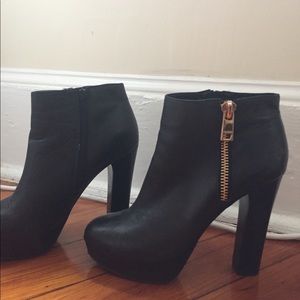 Aldo heeled black booties size 10